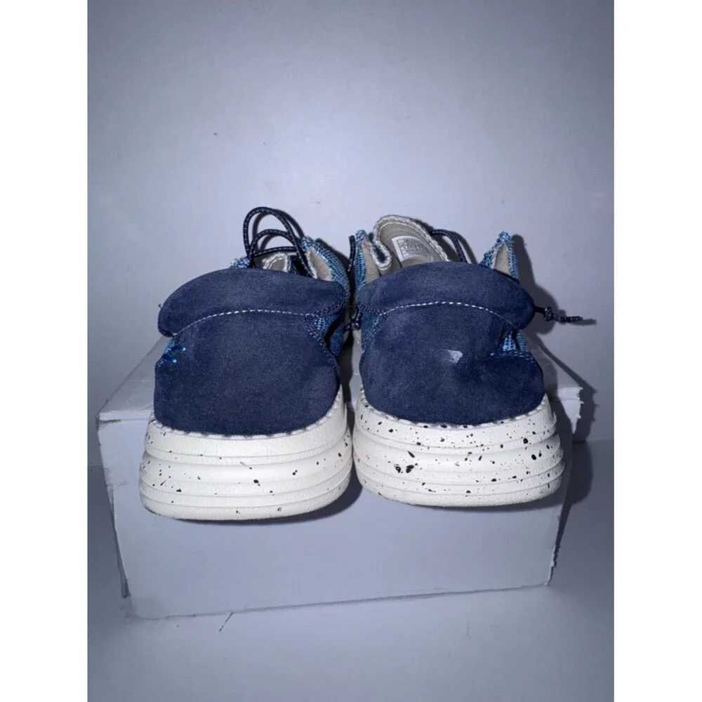Bruno Marc size 6 Kids Blue Knit Moccasin Slip-Ons shoes